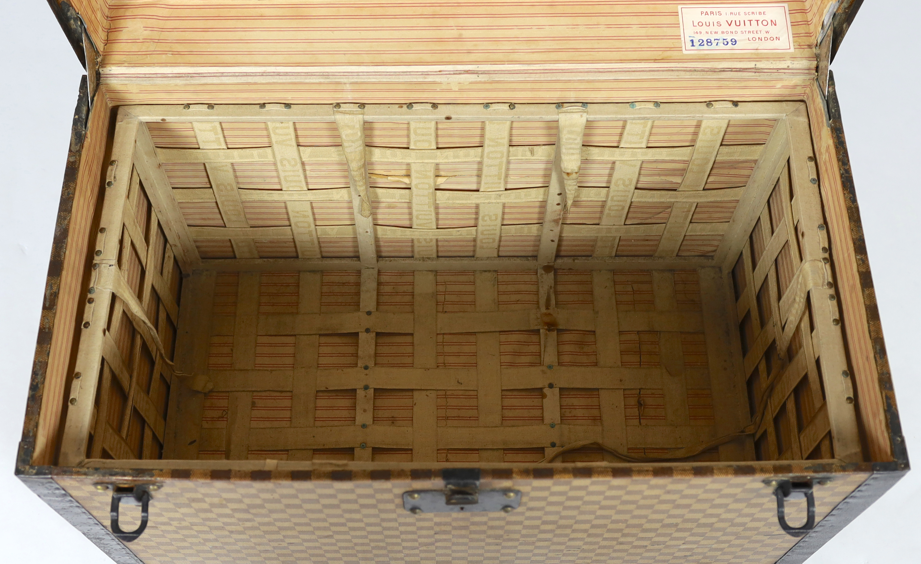 A Louis Vuitton Damier trunk, width 76cm, height 52cm, depth 43cm